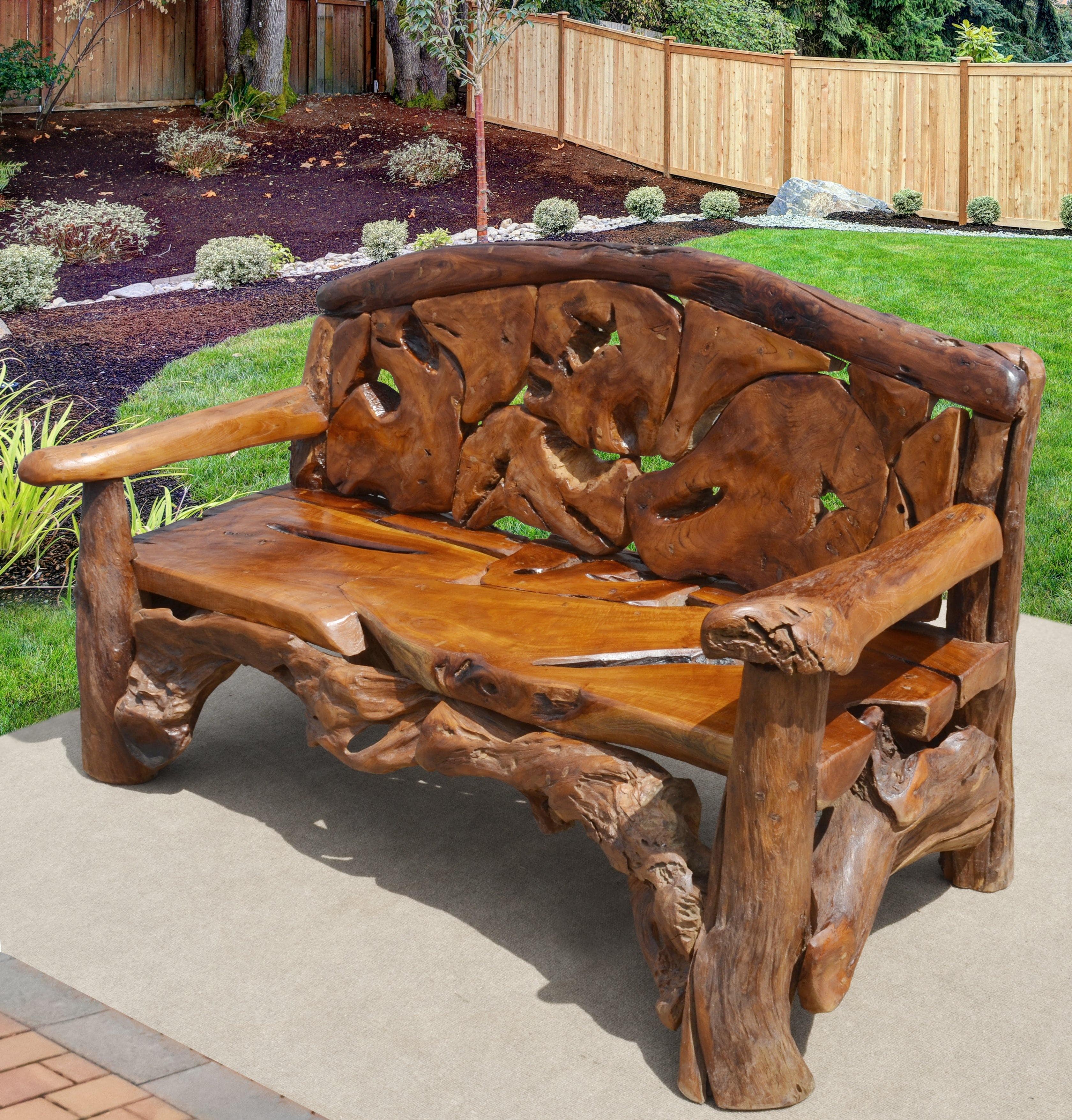 AFD Home Outdoor Bench Large Teak Bench