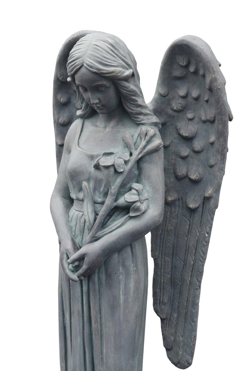 AFD Home Outdoor Decor Angel with Flowers on Base