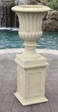 AFD Home Outdoor Decor Carrera Stone Vase On Pedestal Anti Cement Kit