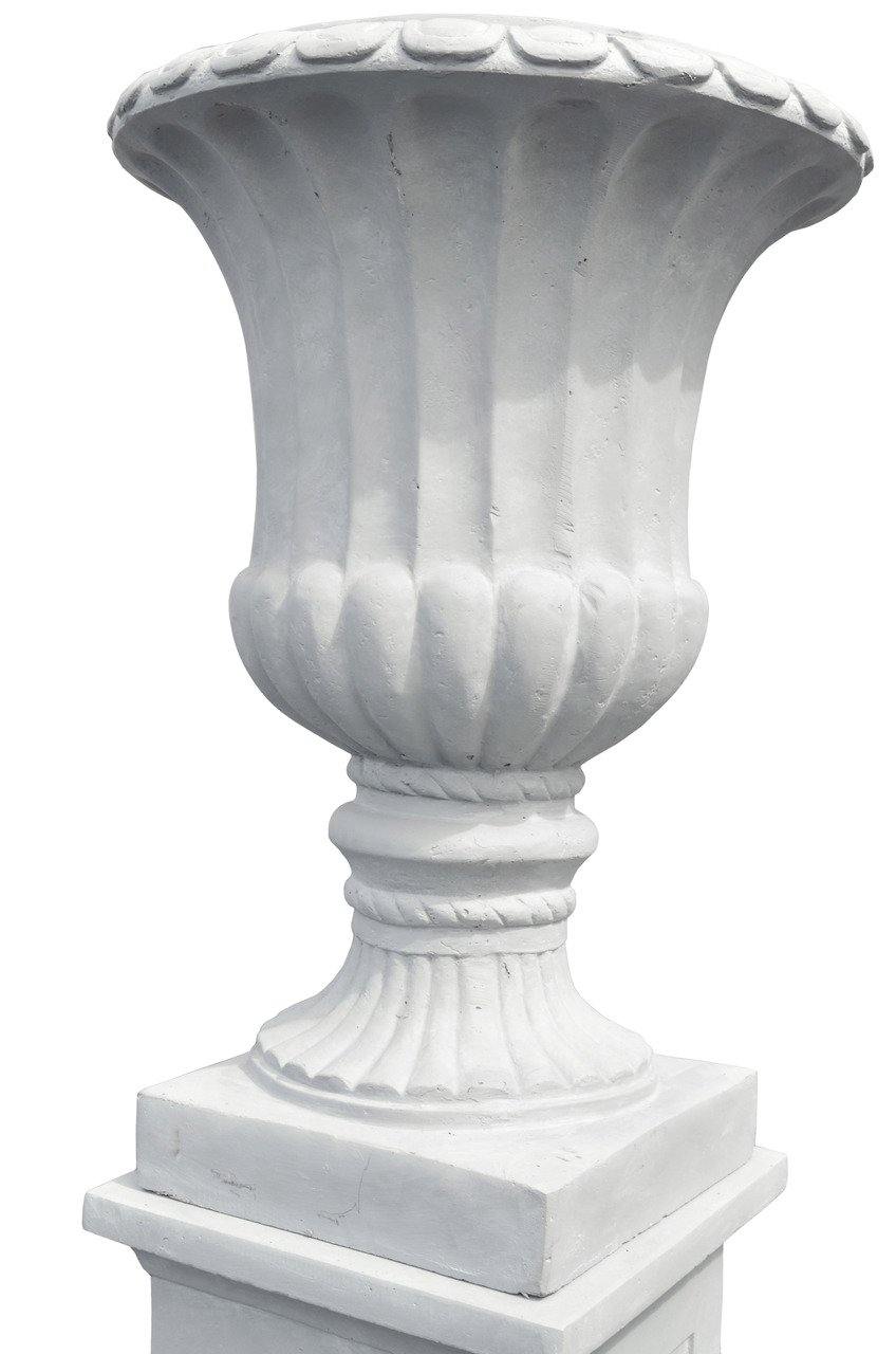 AFD Home Outdoor Decor Graystone Vase on Pedestal