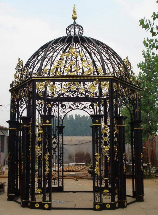 AFD Home Outdoor Decor Ornate Iron Gazebo