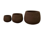 AFD Home Outdoor Decor Planters  Set of 3  Striped  Antique Rust