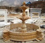 AFD Home Outdoor Decor Two Tier Yellow Marble Fountain Ge19590