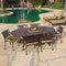 AFD Home Outdoor Dining Set Savannah Outdoor Aluminum Oval Dining Table Set of 7
