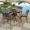 AFD Home Outdoor Dining Set Savannah Outdoor Aluminum Round Dining Table Set of 5