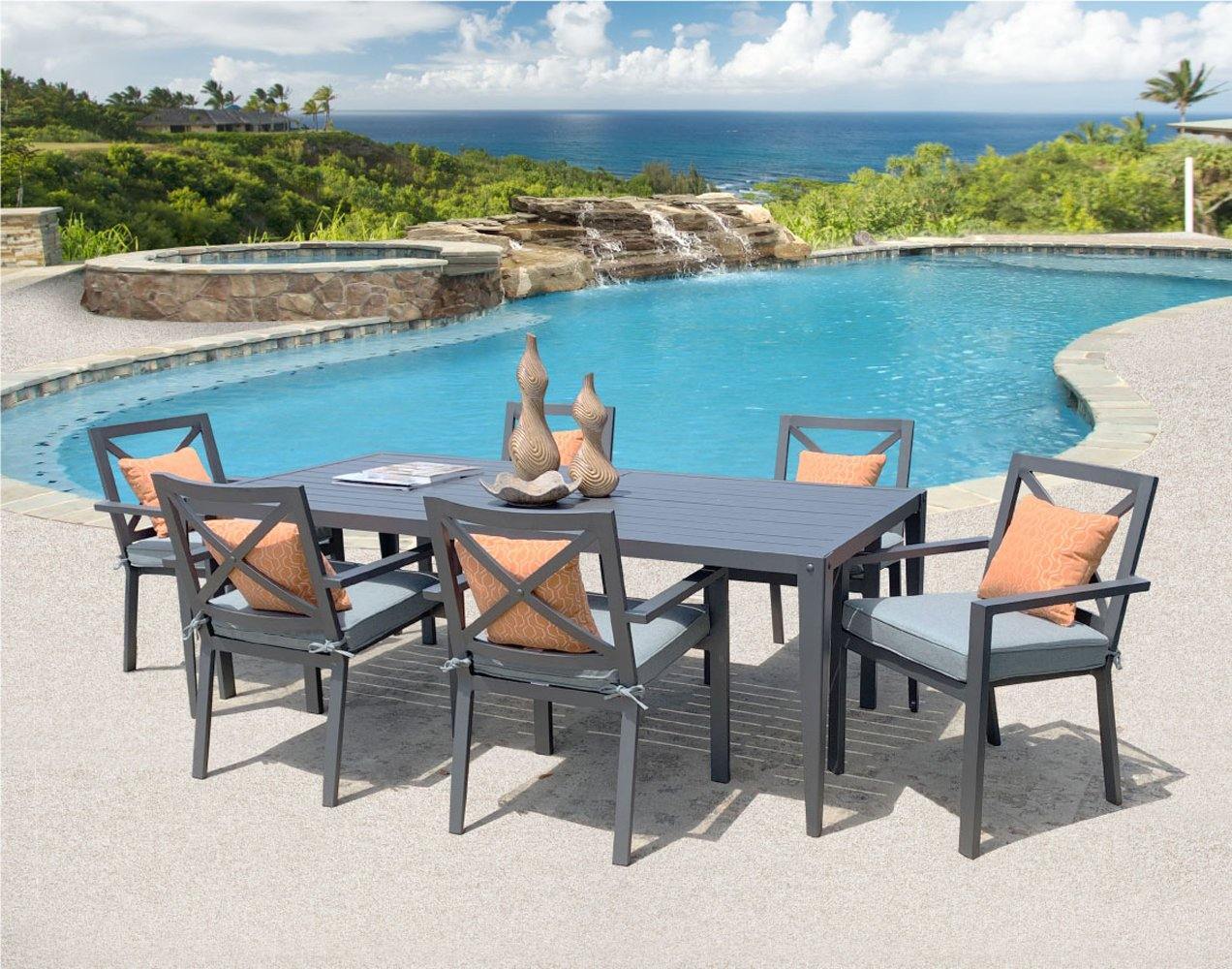 AFD Home Outdoor Dining Set Titan Dining Table Set of 7