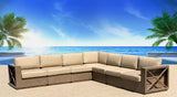 AFD Home Outdoor Sectional Modern Rustic Sofa Sectional Grouping Set Of 7