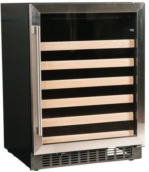 Alfresco Beverage Centers Built in and Free Standing Azure - 24" Wine Cooler with Stainless Steel Trim Glass Door | A124WC-S