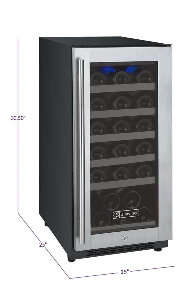 Allavino Wine & Beverage Centers FlexCount Series 15" 30-Bottle Single Zone Wine Refrigerator - VSWR30-1SR20