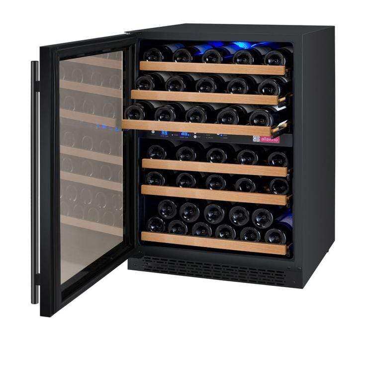 Allavino Wine & Beverage Centers FlexCount Series 56 Bottle Dual-Zone Wine Cellar with Black Door - VSWR56-2BR20