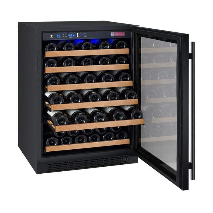 Allavino Wine & Beverage Centers Left Hiege FlexCount Series 56 Bottle Single Zone Wine Cellar with Black Doors - VSWR56-1BL20