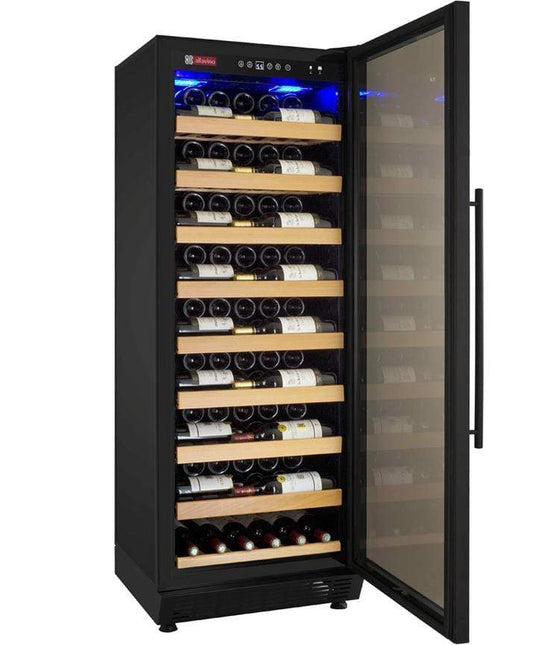 Allavino Wine & Beverage Centers Vite Series 115 Bottle Single Zone Wine Refrigerator - Black Cabinet and Door - YHWR115-1BR20