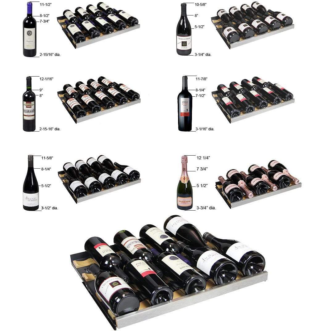 Allavino Wine & Beverage Centers Wide FlexCount II Tru-Vino 112 Bottle Dual Zone Black Side-by-Side Wine Refrigerator - 2X-VSWR56-1B20