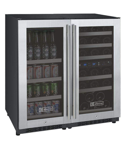 Allavino Wine Refrigerators Built in and Free Standing FlexCount Series Side-by-Side Dual-Zone Wine & Beverage Center