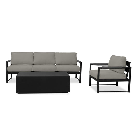 Harmonia Living - Alto 3 Piece Sofa Set - Black/Carbon | ALTO-BK-CO-SET130-CC