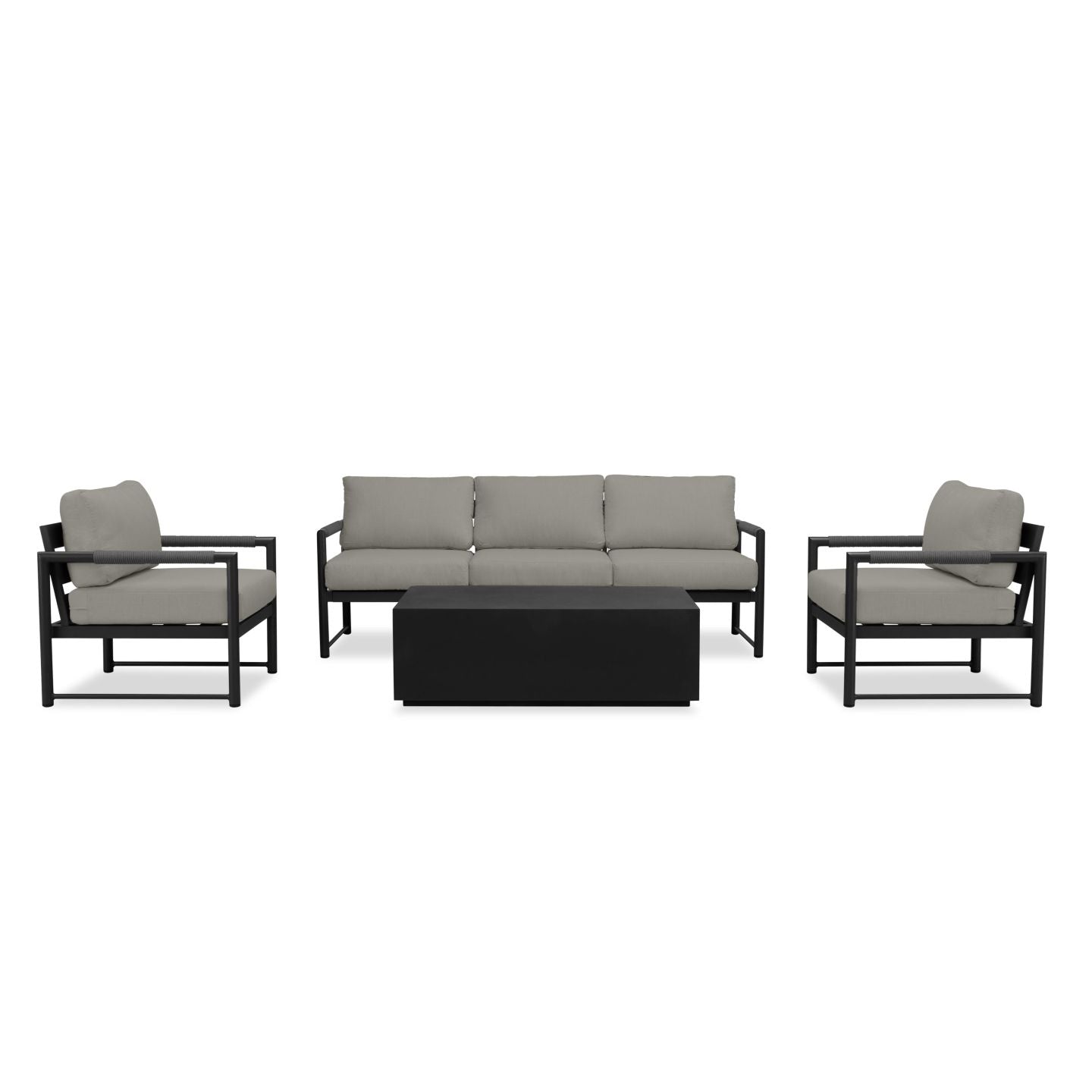 Harmonia Living - Alto 4 Piece Sofa Set - Black/Carbon | ALTO-BK-CO-SET135-CC