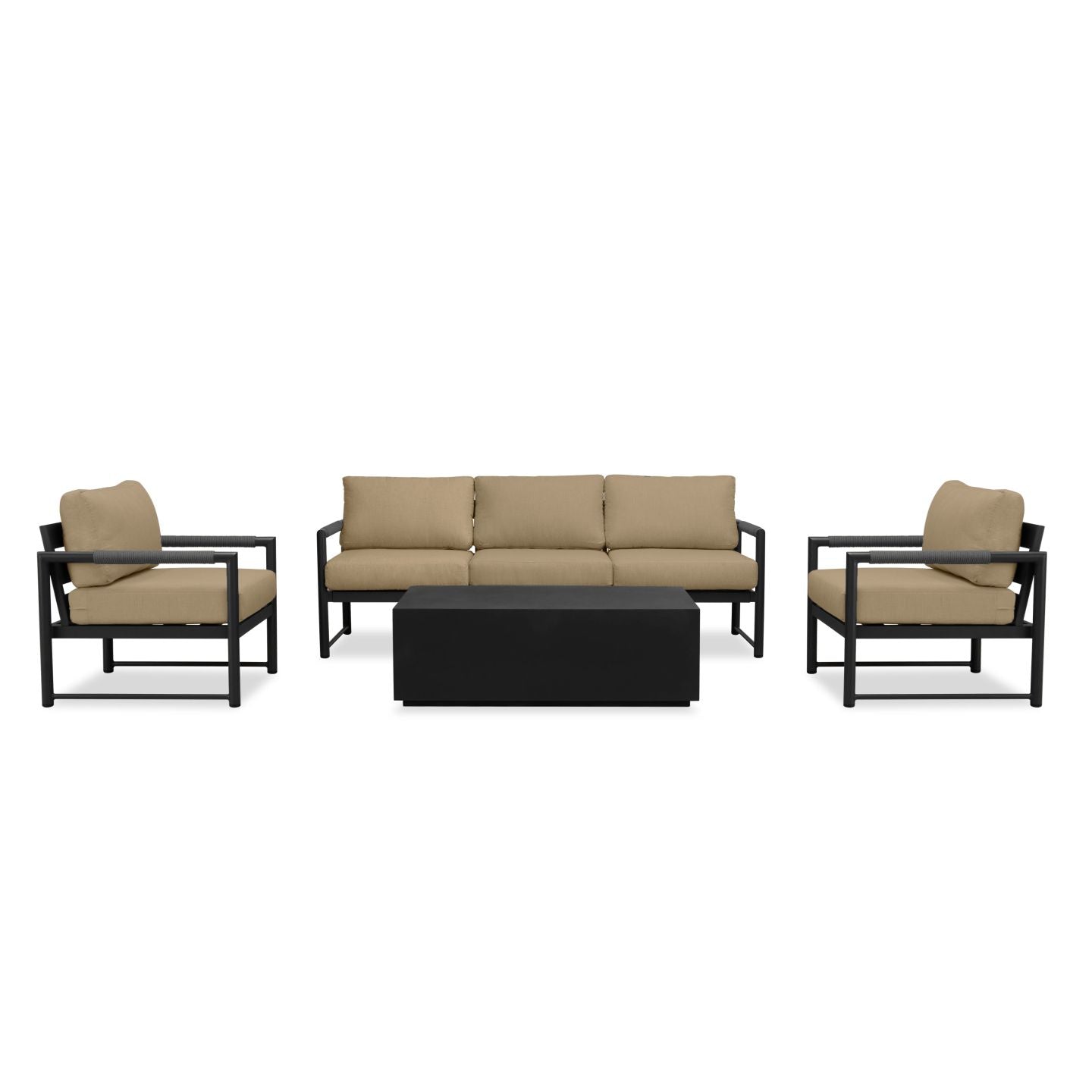 Harmonia Living - Alto 4 Piece Sofa Set - Black/Carbon | ALTO-BK-CO-SET135-CC