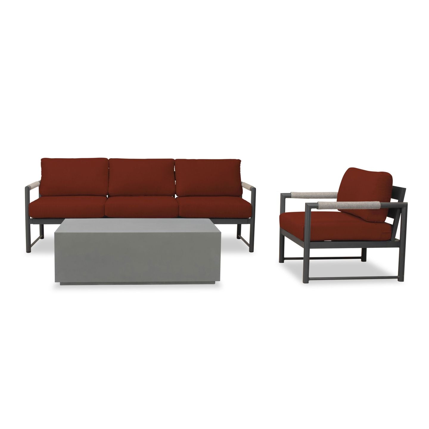 Harmonia Living - Alto 3 Piece Sofa Set - Slate/Pebble Gray | ALTO-SL-PG-SET130-CC