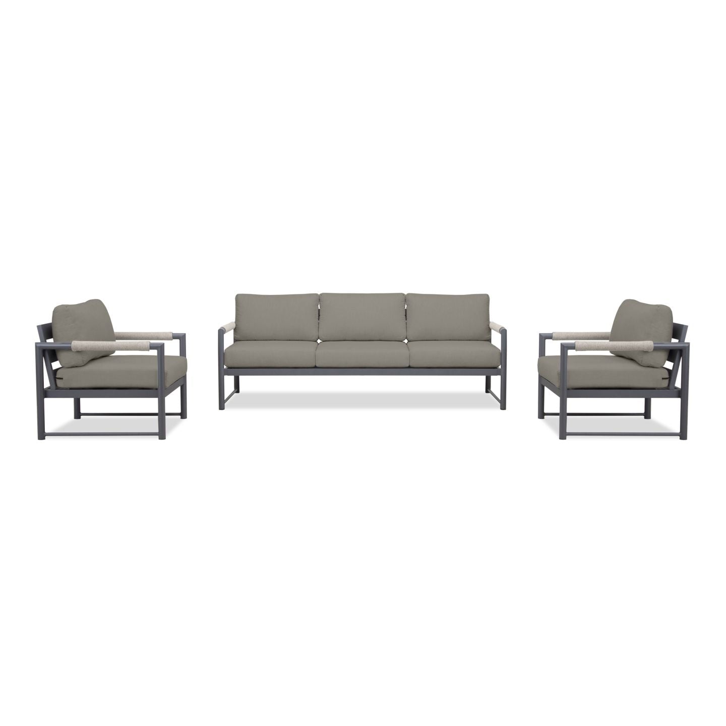 Harmonia Living - Alto 3 Piece Sofa Club Chair Set - Slate/Pebble Gray | ALTO-SL-PG-SET141-CC