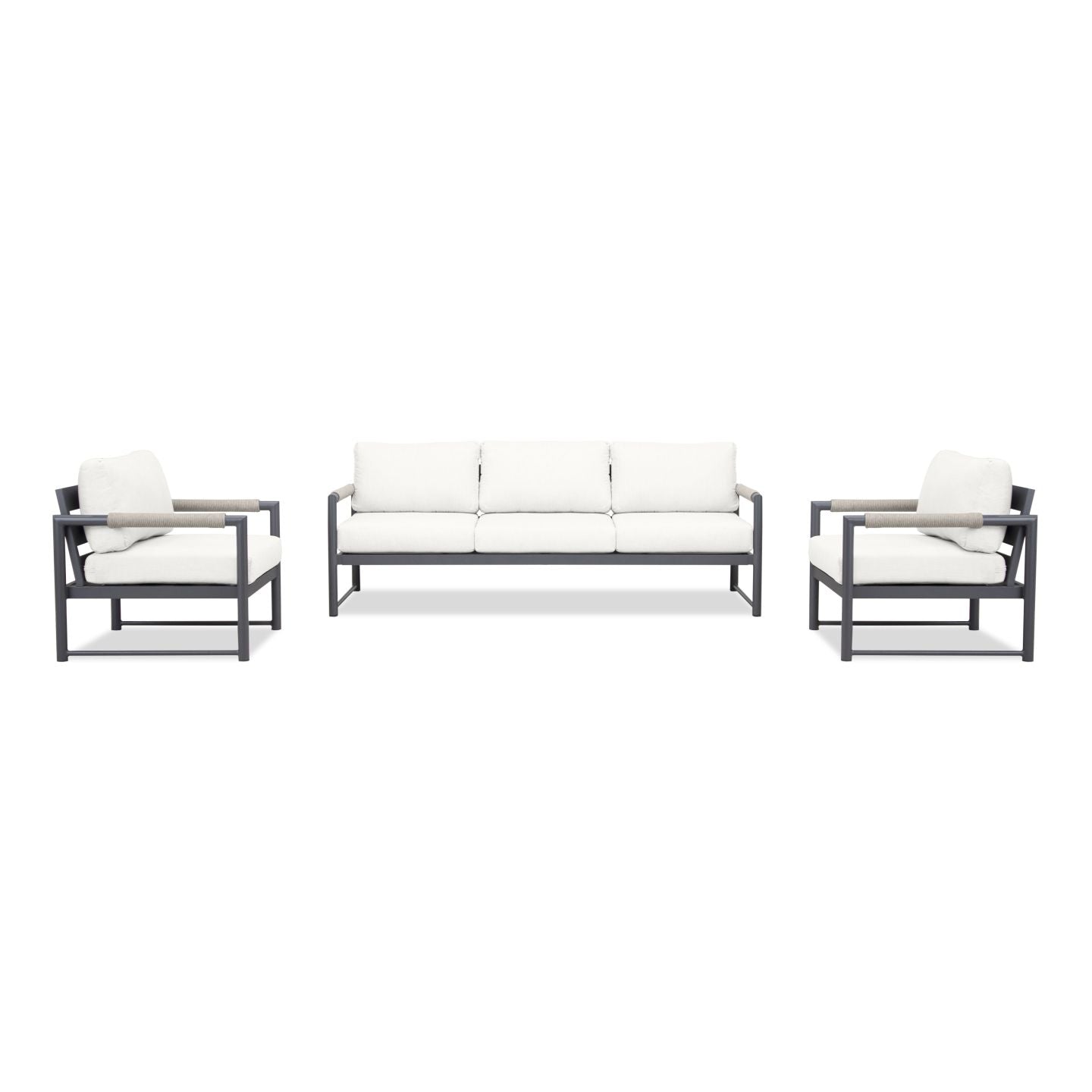 Harmonia Living - Alto 3 Piece Sofa Club Chair Set - Slate/Pebble Gray | ALTO-SL-PG-SET141