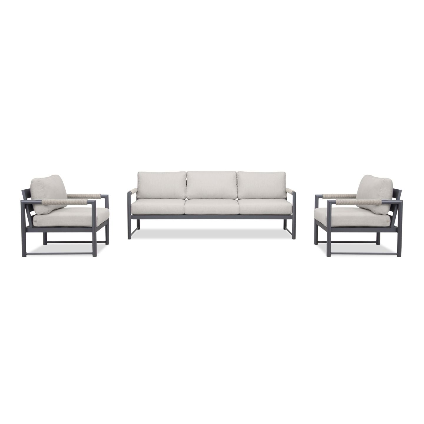 Harmonia Living - Alto 3 Piece Sofa Club Chair Set - Slate/Pebble Gray | ALTO-SL-PG-SET141-CC