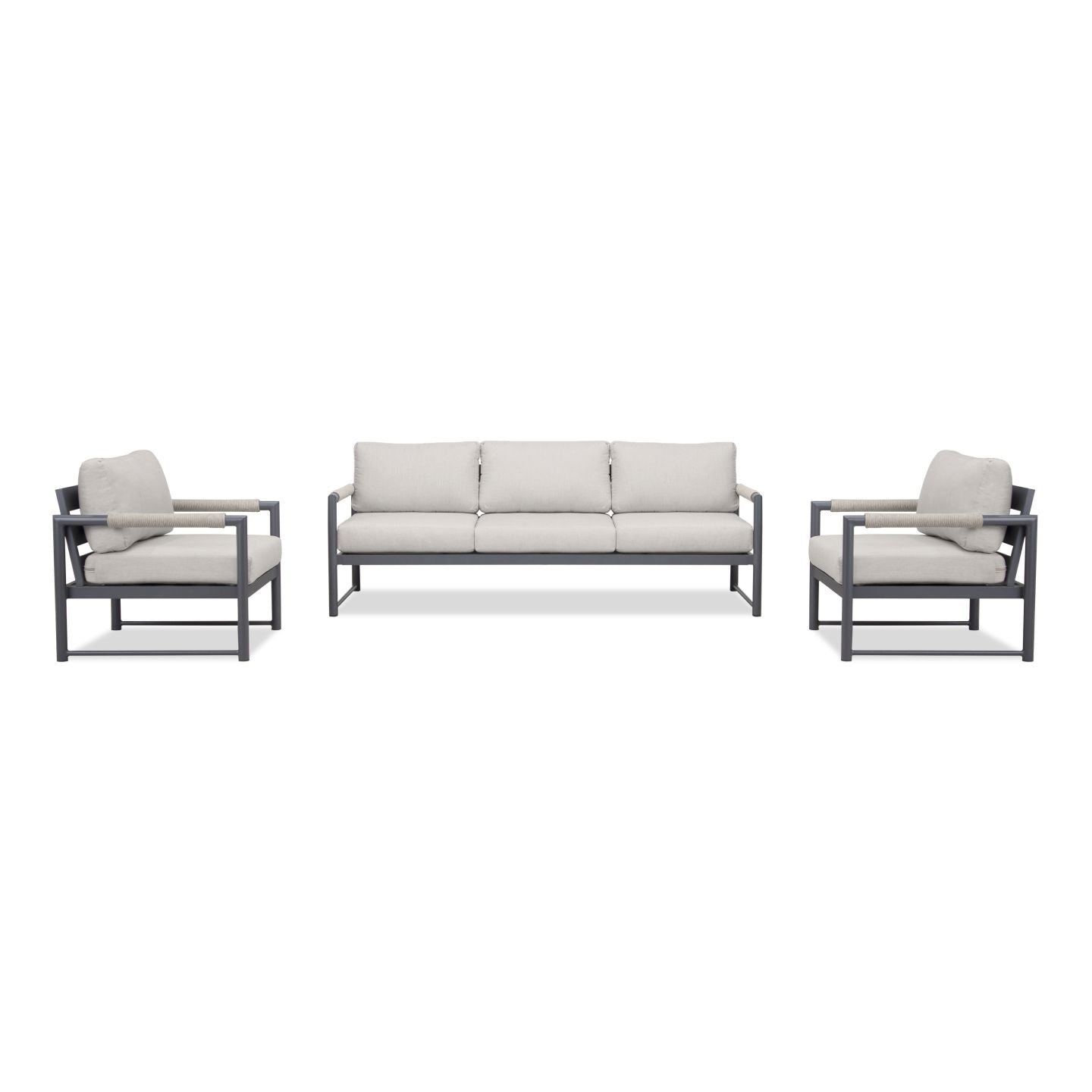 Harmonia Living - Alto 3 Piece Sofa Club Chair Set - Slate/Pebble Gray | ALTO-SL-PG-SET141