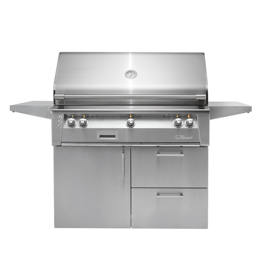 Alfresco ALXE 42-Inch Propane Gas Grill On Deluxe Cart With Sear Zone And Rotisserie