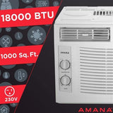 Amana Window A/C Amana 18,000 BTU 230V Window-Mounted Air Conditioner with Remote Control