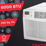 Amana Window A/C Amana 6,000 BTU 115V Window-Mounted Air Conditioner with Remote Control