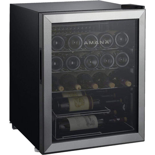 Amana Wine Cellars Amana - Wine Cooler, 25 Bottle, Mechanical Temperature Ctrl, Chrome Wire Shelf