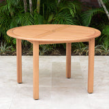 Amazonia Outdoor Dining Table Teak Finish Round Patio Dining Table