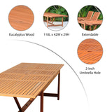 Amazonia Outdoor Teak Dining Set Amazonia 11-Piece Rectangular Patio Dining Set | Eucalyptus Wood | Ideal for Outdoors and Indoors