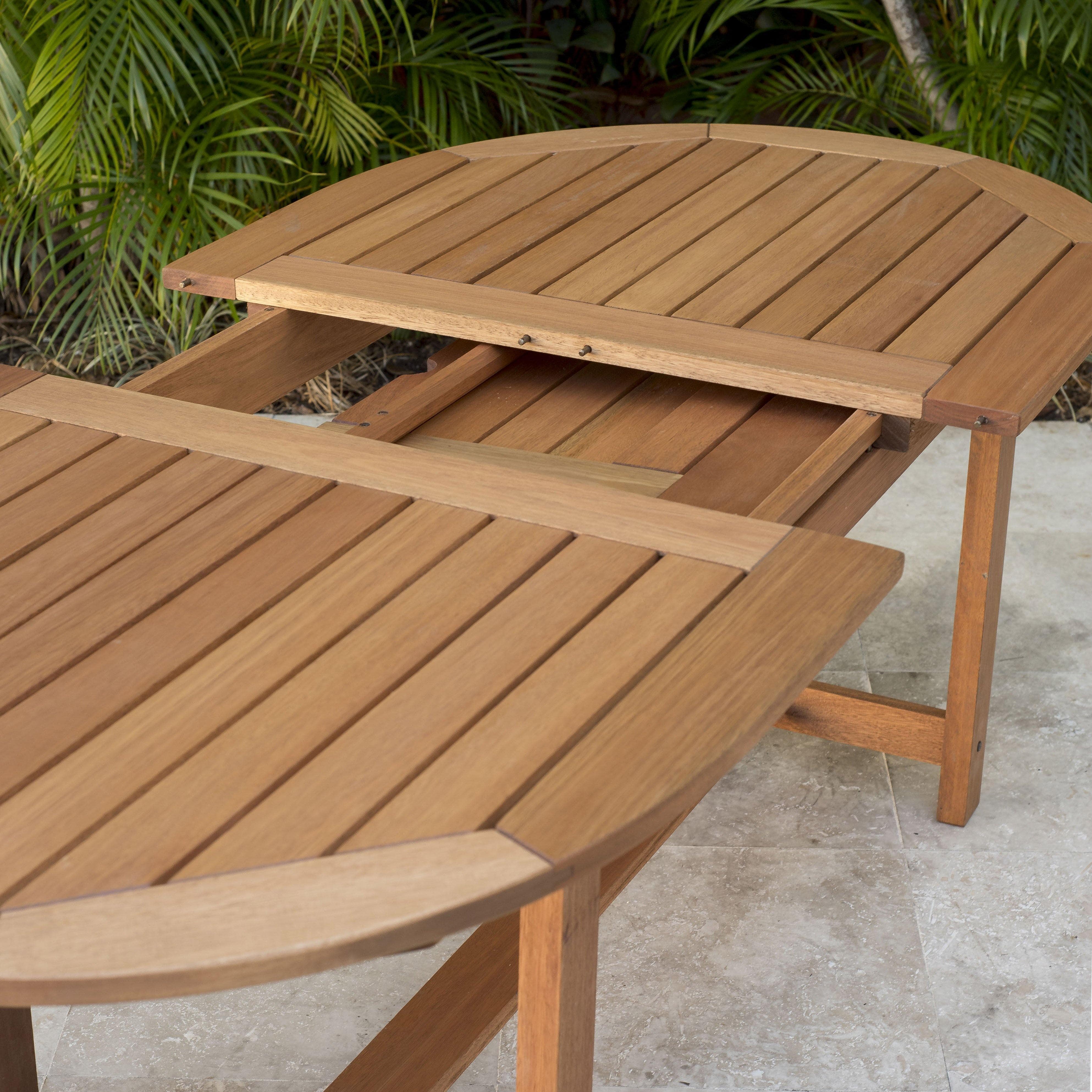 Amazonia Outdoor Teak Dining Set Amazonia 7-Piece Oval Extendable Patio Dining Set | Eucalyptus Wood | Ideal for Outdoors and Indoors