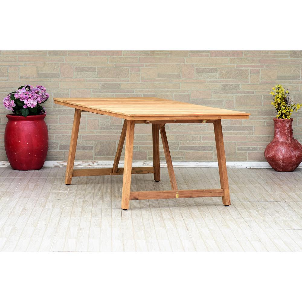 Amazonia Outdoor Teak Dining Set Amazonia Laredo Rectangular Patio Dining Table | Durable and made of 100% Grade A Teak | Ideal for Indoors and Outdoors | Modern Country Style