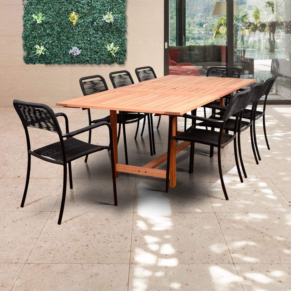 Amazonia Oosterdam 9 Piece Rectangular Patio Dining Set Recreation