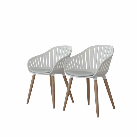 Amazonia Patio Chairs Amazonia 2-Piece Chairs Set | Eucalyptus Wood | Ideal for Indoors