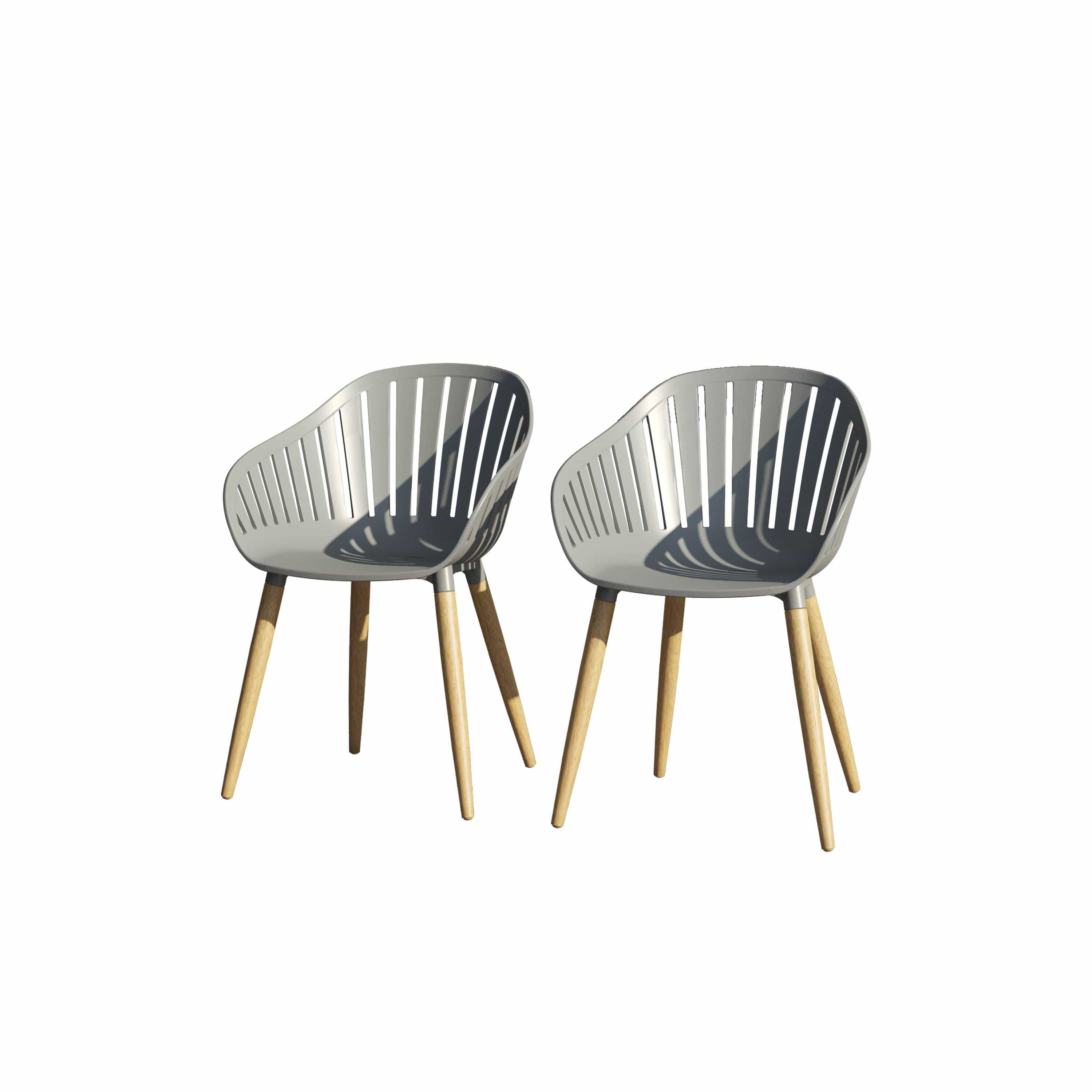 Amazonia Patio Chairs Amazonia 2-Piece Chairs Set | Teak Finish | Ideal for Outdoors and Indoors