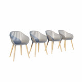 Amazonia Patio Chairs Amazonia 4-Piece Chairs Set | Teak Finish | Ideal for Outdoors and Indoors