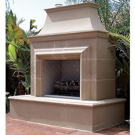 American Fyre Designs American Fyre Designs 023-20-N-SD-RBC 82 Inch Vented Free-Standing Outdoor Reduced Cordova Fireplace, 16 Inch Rectangle Bullnose, No Recess, Sedona, Key Value on the RIGHT/Gas