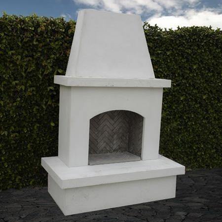 American Fyre Designs American Fyre Designs 040-11-A-WC-RBC 96 Inch Vented Free-Standing Outdoor Contractor's Model Fireplace - White Concrete