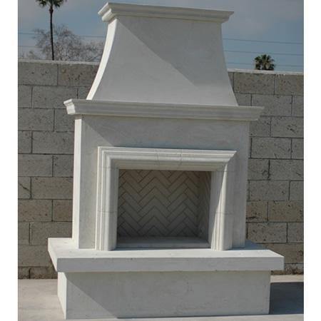 American Fyre Designs American Fyre Designs 045-11-A-WC-RBC 91 Inch Vented Free-Standing Outdoor Contractor's Model with Moulding Fireplace - White Concrete