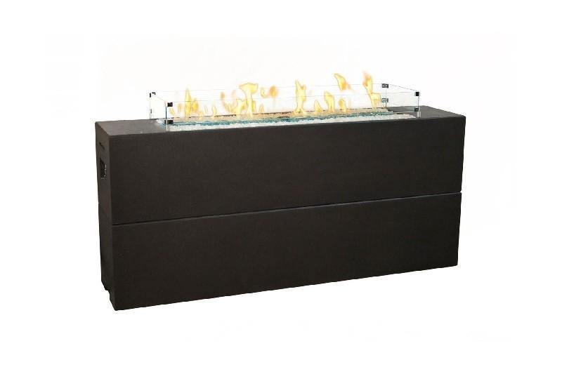 American Fyre Designs American Fyre Designs 215-BA-11-F8PC 32 Inch Tall Milan Linear Firetable with AWEIS Valve, Black Lava, Propane Gas