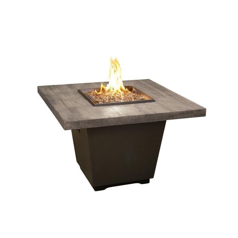 American Fyre Designs American Fyre Designs - Reclaimed Wood 24 Inch Cosmo Square Firetable with Knob Valve, French Barrel Oak, Propane Gas