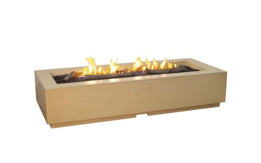 American Fyre Designs Fire Table American Fyre Designs - 72 Inch Louvre Long Rectangle Firepit with Key Valve, Black Lava, Natural Gas