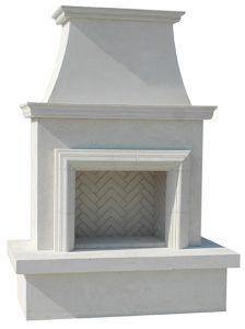American Fyre Designs Outdoor Fireplace American Fyre Designs 045-11-A-WC-RBC 91 Inch Vented Free-Standing Outdoor Contractor's Model with Moulding Fireplace - White Concrete