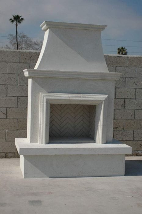 American Fyre Designs Outdoor Fireplace American Fyre Designs 040-11-A-WC-RBC 96 Inch Vented Free-Standing Outdoor Contractor's Model Fireplace - White Concrete