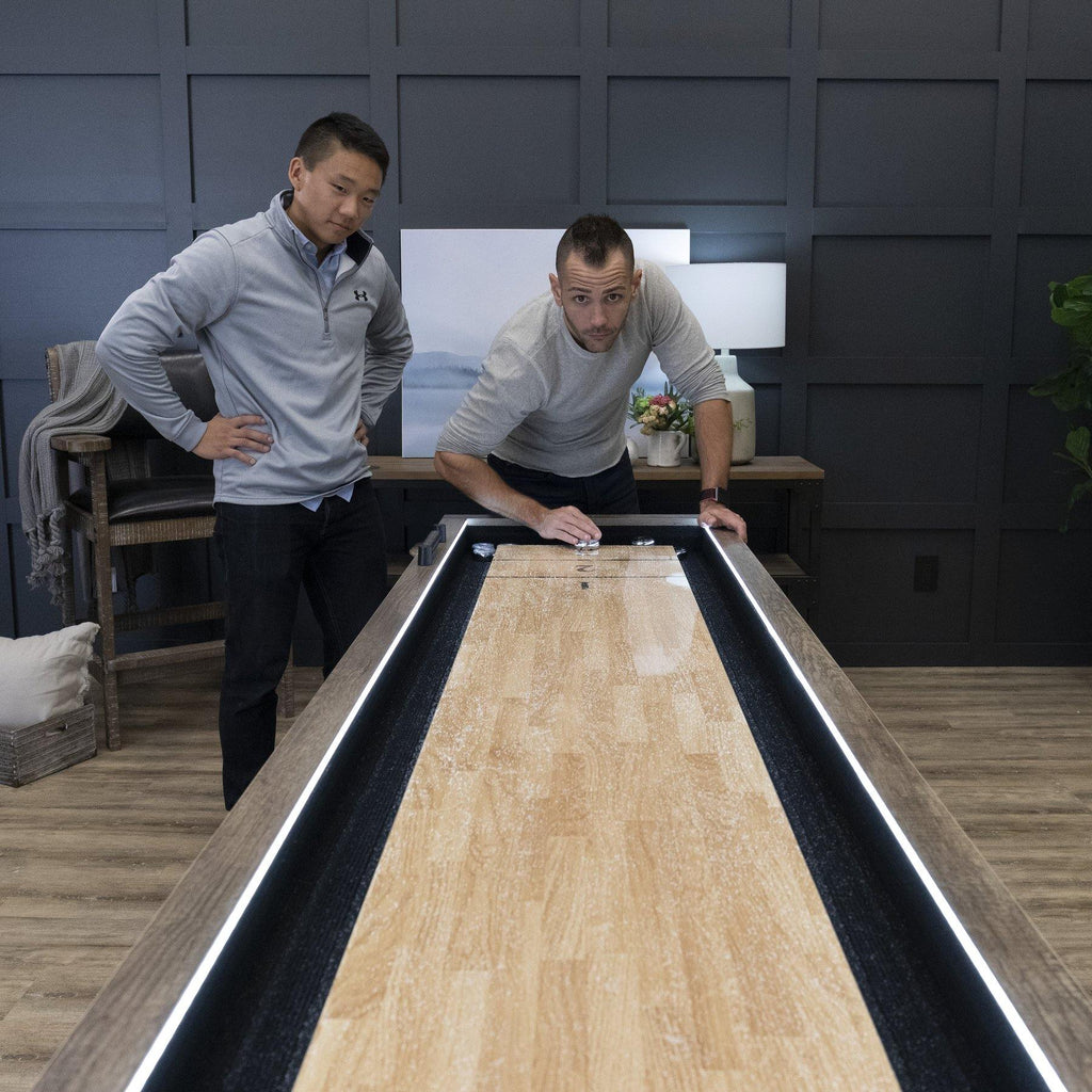 AMERICAN LEGEND - 9' Brookdale Shuffleboard Table W LED Lights And Bow ...