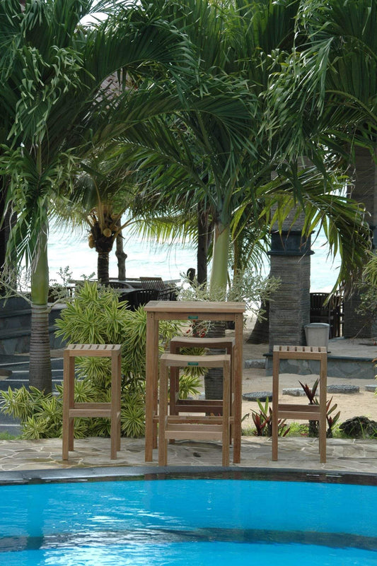 Anderson Teak Outdoor Bar Furniture Anderson Teak Bahama Montego 5-Pieces Square Bar Set
