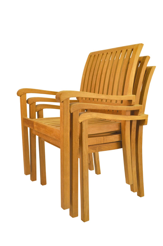 Anderson Teak Outdoor Dining Chairs Anderson Teak Aspen Stackable Armchair (Fully Built & 4 pcs in a box)