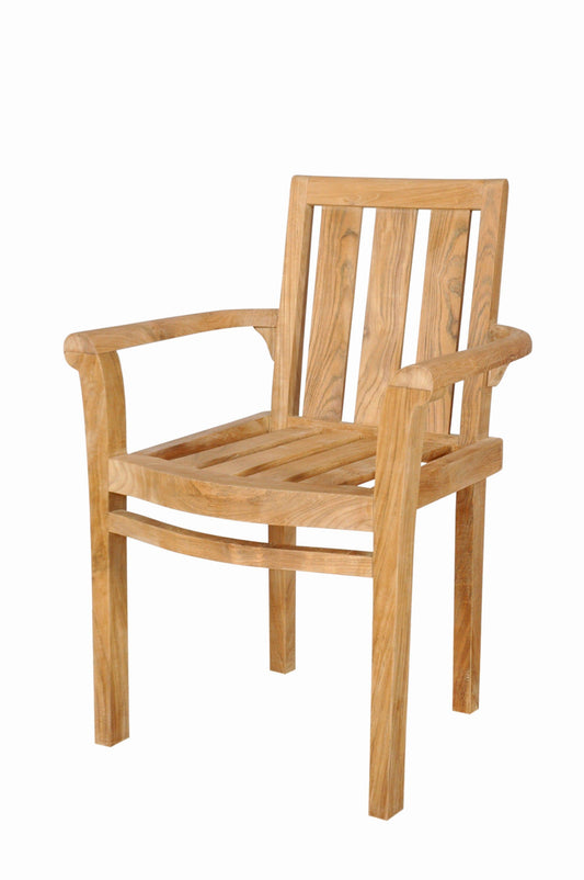 Anderson Teak Outdoor Folding Chairs Anderson Teak Classic Stackable Armchair (Fully Built & 4 pcs in a box)